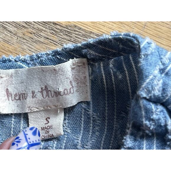 Button Front Lace-up Lattice Back Ruffled Hem Baby Doll Blouse Women's S Y2K Pep - Picture 11 of 13